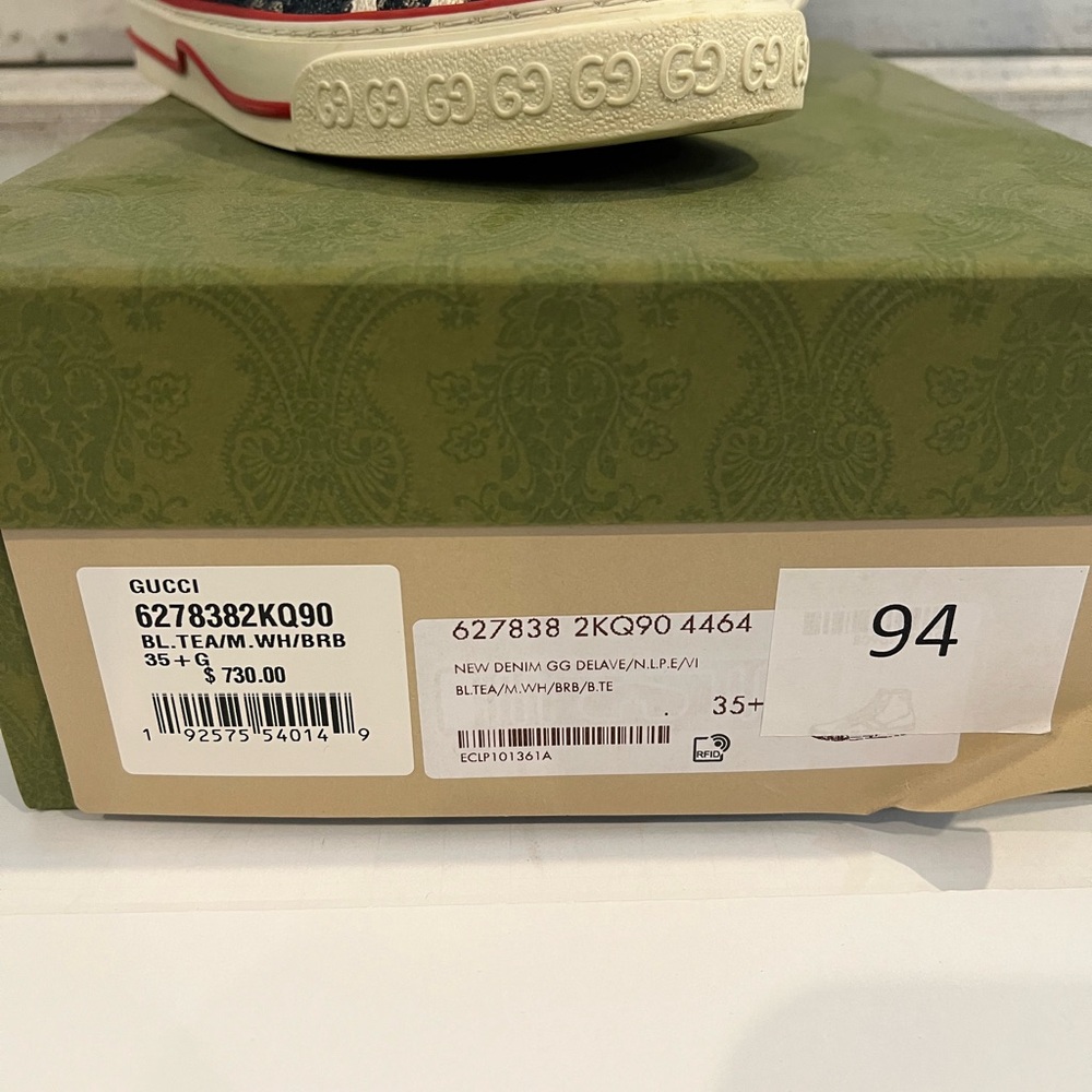 Gucci 1977 Denim High-Tops - Blue, Red, and Green - Picture 11 of 11